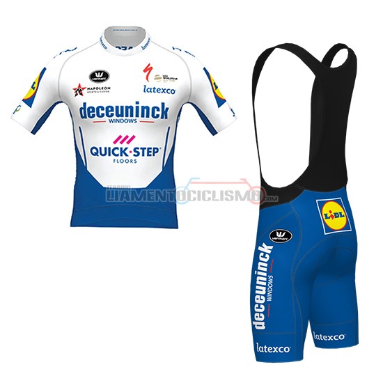 Abbigliamento Ciclismo Deceuninck Quick Step Manica Corta 2020 Bianco Azul